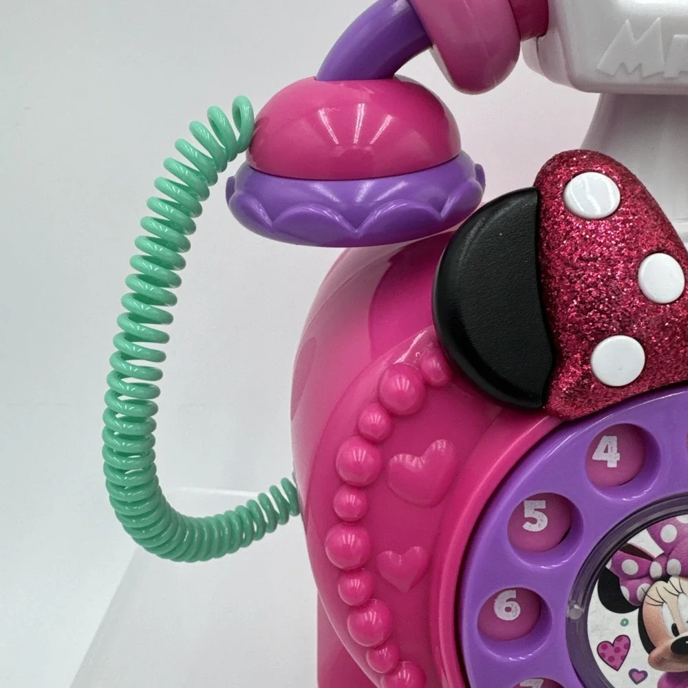 Disney Junior Minnie Mouse Ring Me Rotary Phone Pink Lights &‎ Sounds